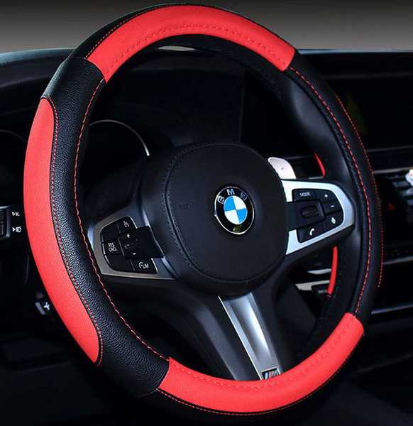 New plush steering wheel cover car steering wheel cover car inter38CM PU Non-slip Handle Car Auto Steering Wheel Cover interior Accessories