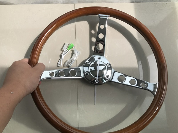 universal high quality 380mm 15inch 38cm Wooden Phoebe steering wheel racing car steering wheel three racing Phoebe