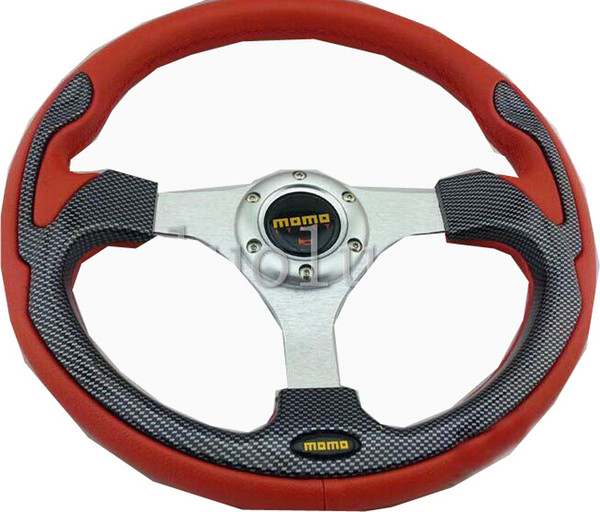 MOMO steering wheel, 14-inch car modified PVC leather racing steering wheel F0 Charade Geely