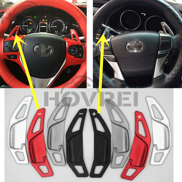 1PAIR Wheel Paddle Accessories FOR Toyota RAV4 Camry Corolla Mark X Zelas RAV 4 Aluminum Gear Shift Shifter Extension 4 color