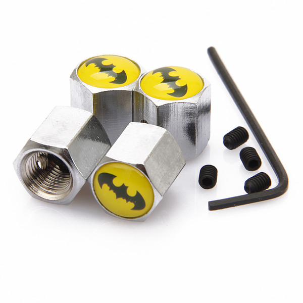 Lockable Batman Anti-Theft Dust Cap Tire valve caps With Car Logo Badges Emblems Batman With Retail Box SZYX-0021