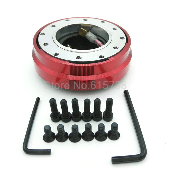 Racing car red Aluminum Steering Wheel Car Auto 6 Hole Quick Release Hub Adapter