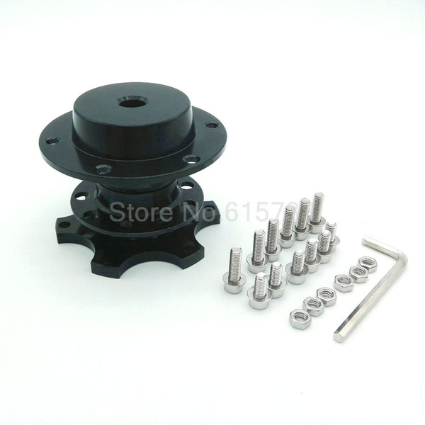 100% Aluminum Black Truck Car Steering Wheel Kit Universal Quick Release HUB Adapter Snap Off Boss Kit