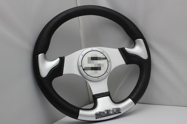 Hot 2017 new personalized sports car 14-inch PU leather SP steering wheel 350mm Universal stock Free Shipping