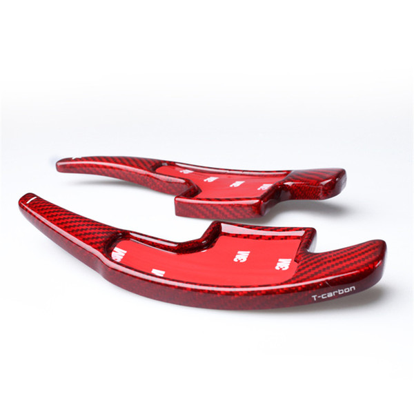 Lengthen Style Red Glass fiber Steering wheel paddle shift Fit For Mustang