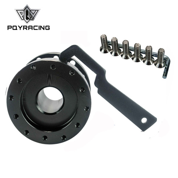 PQY - BLACK ADJUSTABLE 40MM TO 70MM STEERING WHEEL SPACER BOSS HUB KIT PQY-SWF21