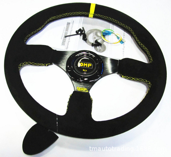 Universal 14inch 350mm OMP Steering Wheel Suede leather Steering wheels