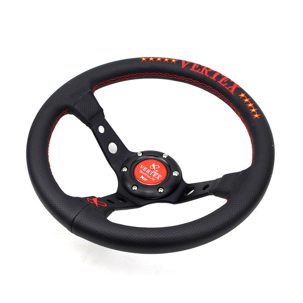 13inch 330mm Deep Dish Racing Car Drift Rally Tuning Sport Embroidery Red Blue Vertex Steering Wheel