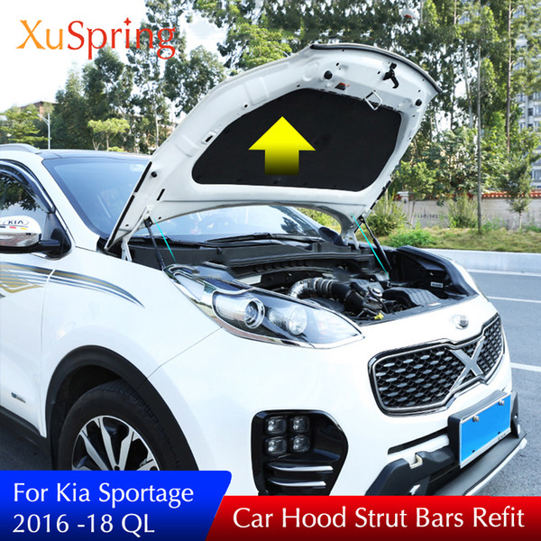 Car Hood Engine Cover Supporting Hydraulic Rod Strut Spring Shock Bars Bracket For Kia Sportage QL 2016 2017 2018 Car-tyling