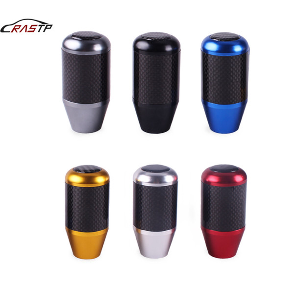 RASTP-New Car Gear Stick Shifter Lever Knob Carbon Fiber Aluminum Gear Shift Knob for Most Car RS-SFN053