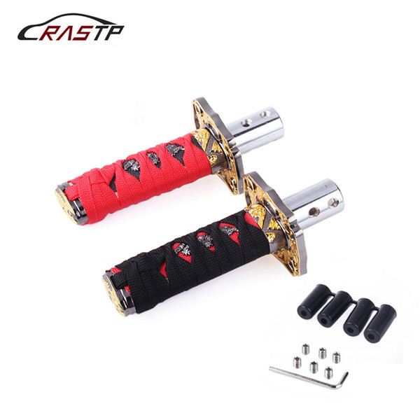 RASTP-Fashion 1Set 100mm Universal Katana Samurai Sword Manual Gear Shift Knob Warrior Series with 4 Adapters Car Accessories RS-SFN025