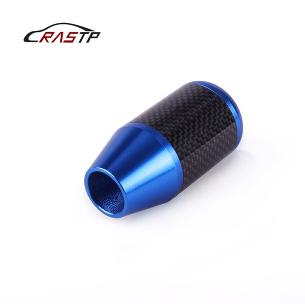 RASTP-Gray Carbon Fiber Aluminum Car Gear Shift Knob Racing Car Universal Gear Handle Knob Fit Honda RS-SFN053