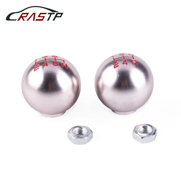 RASTP-1Pcs 5 Speed Aluminum Round Gear Shift Knob Manual Transmission with Screw for Honda Civic RS-SFN052