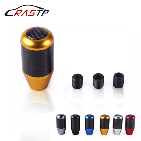 RASTP-6 Color Universal Car Carbon Fiber Aluminum Gear Shift Knob Stick Manual Transmission Gear Stick Lever Shifter Knob RS-SFN053