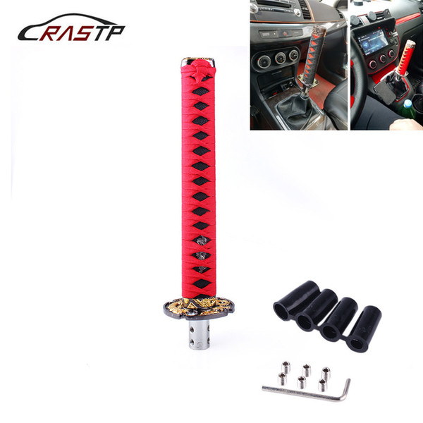 RASTP-26cm Universal Samurai Sword Gear Shift Knob Shifter Katana 7mm/9.5mm/10mm/12mm Adapter New RS-SFN025