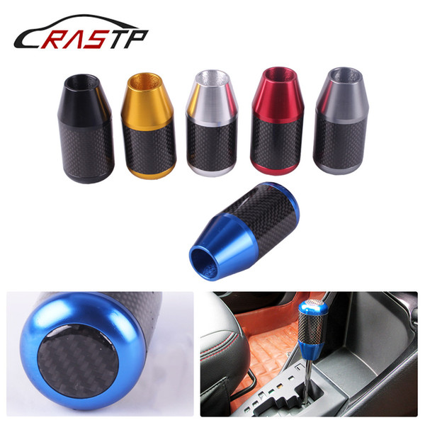 RASTP -New Universal Carbon Fiber Aluminum Manual Transmission Gear Stick Shifter Lever Knob for Most Car RS-SFN053