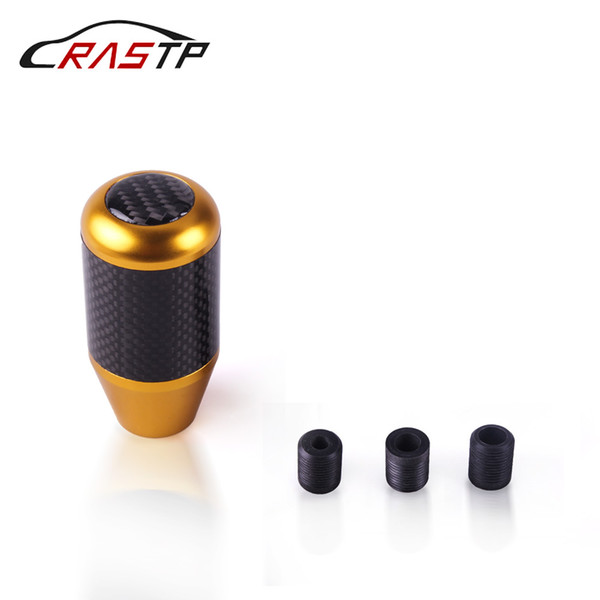 RASTP-Car Accessories Carbon Fiber Manual Transmission Aluminum Gear Stick Shift Knob Gold for Honda Civic RS-SFN053