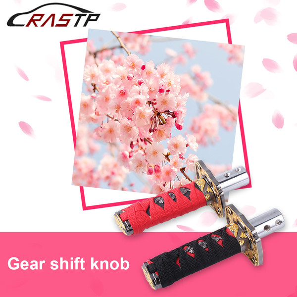 RASTP-Universal 10cm Samurai Sword Shift Knob Shifter Katana Metal Weighted Sport With 4 Adapters Fits Most Vehicles RS-SFN025