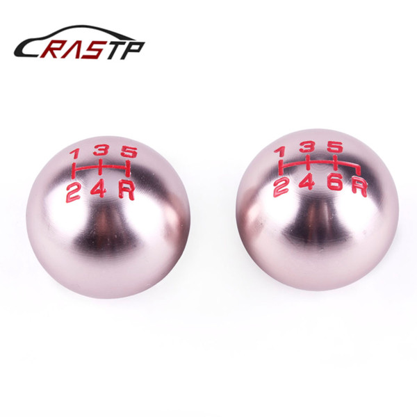 RASTP-Aluminum Ball Manual Transmission Gear Shift Knob 6 Speed M10x1.5 with Screw for Honda Civic RS-SFN052