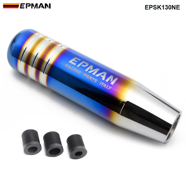 EPMAN Universal Aluminum Racing Car Titanium Style Burnt Blue Gear Shift Knob Gear Knob Shifter Lever Head 13cm EPSK130NE