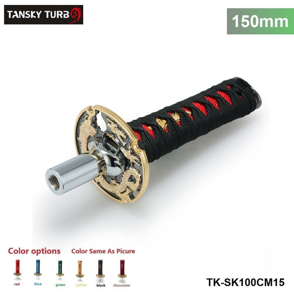 TANSKY -JDM Short Samurai Sword Shift Knob Shifter 150mm Metal Weighted Sport Katana Shift Knob For Universal Cars TK-SK100CM15