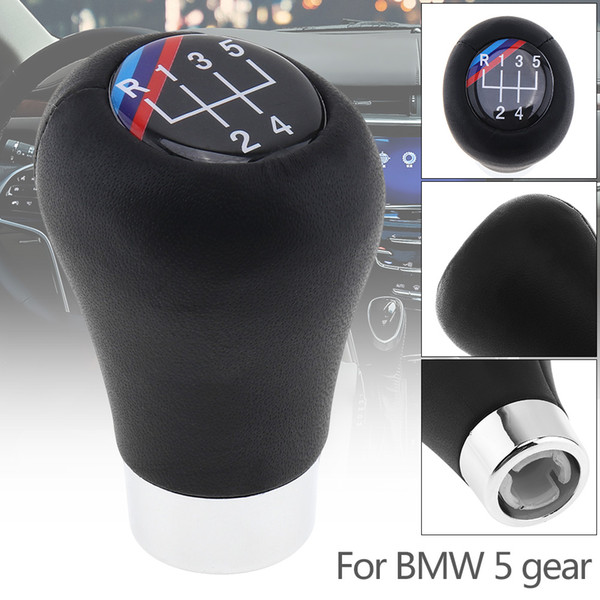 ABS Plastic + Leather Black Car Manual Gear Shift Handball Knob For BMW 1 3 5 6 Series / 5 Gear Models CIA_307