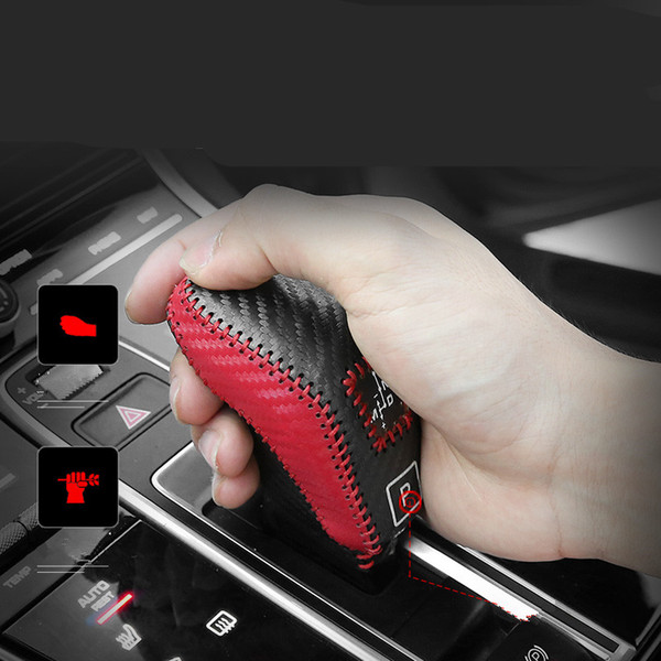 DIY Genuine Leather Car Gear Shift Knob Collar Hand Sewing Protection Cover for Porsche Panamera 2017 2018 2019 Styling Accessories