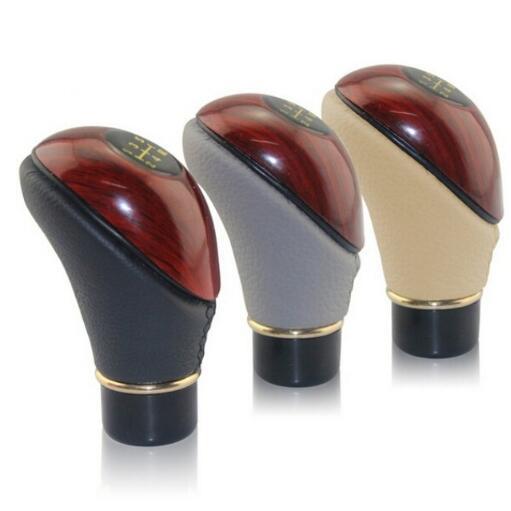 Mahogany PU 5-Speed Manual gear shift knob Lever Car Styling Stick Shift Car Modification Accessories