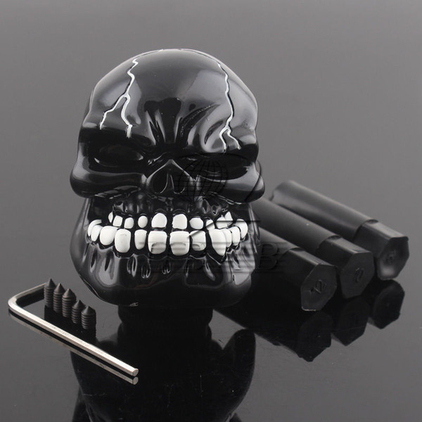 Manual Operation Car Gear Shift Knob Shifter Lever Resin Skull Black Custom New