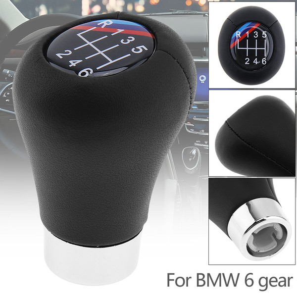 ABS Plastic + Leather Black Car Manual Gear Shift Handball Knob for BMW 1 3 5 6 Series / 6 Gear Models CIA_306