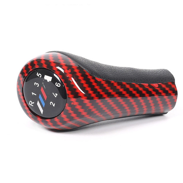 6 5 Speed Carbon Fiber Car Gear Shift Knob for 1 3 5 6 Series E30 E32 E34 E36 E38 E39 E46 E53 E61 E63 E81 E82 E90 E91 E92