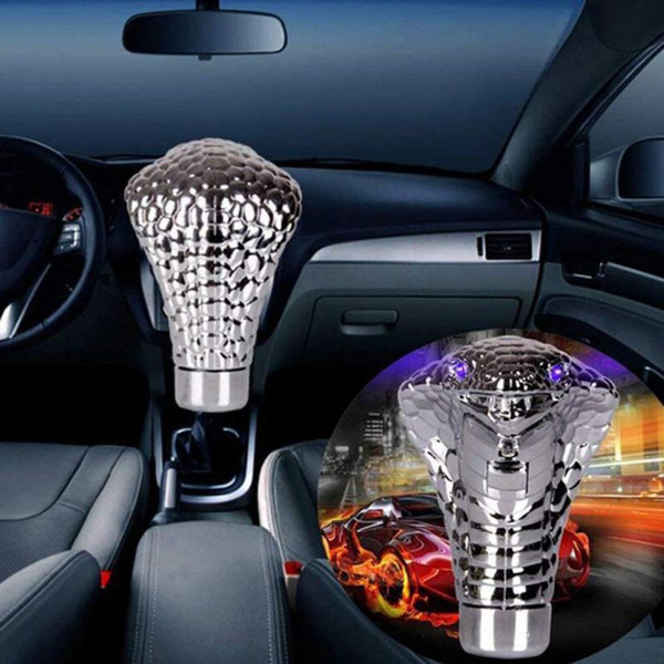 Universal Auto Car Modified Gear Head CobraWith Stick Led Eyes Car LED Head Manual Rocker Gear Shift Knob Shift Lever