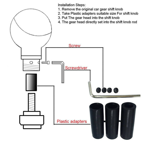 Ball Shape Gear shift knob Artificial Leather+Aluminum Replacement Universal