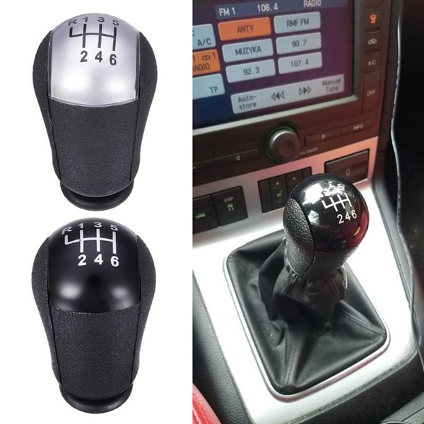 Auto Gear Shift Knob 6 Speed Car Gear Stick Shifter Lever for Focus Fiesta C-Max Black/Sliver C45