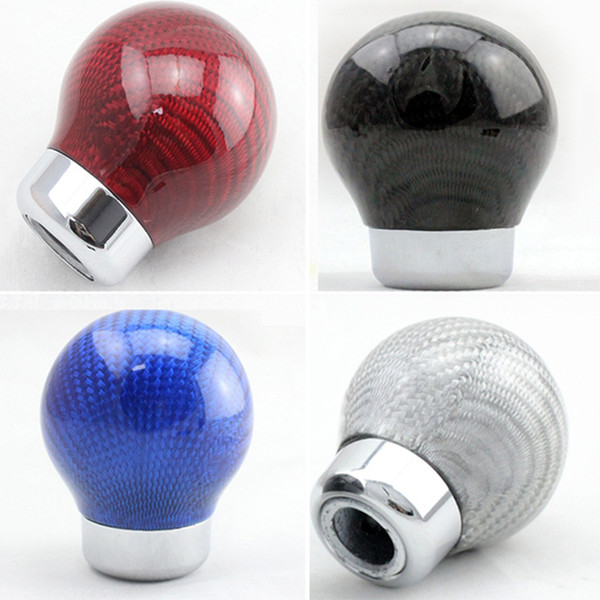 Universal Carbon Fiber Color Car Gear Shift Knob With 8mm/10mm/11mm/12mm Adapters