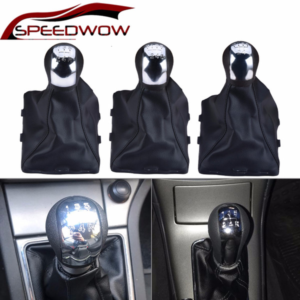 SPEEDWOW 5/6 Speed Lever Shifter Gaitor Boot Gear Shift Knob Stick Headball For Vectra C B Corsa Astra G SIGNUM Combo 02-05