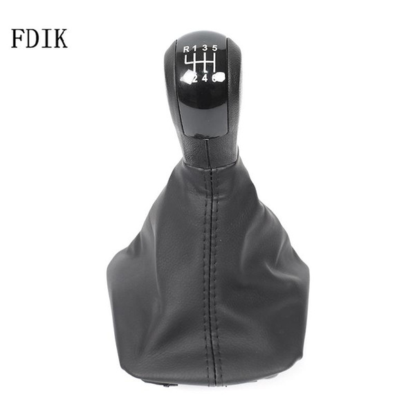 FDIK 5/6 Speed Chrome MT Car Gear Shift Knob Gearstick Gaiter Boot Kit For Octavia 2 2004-2012