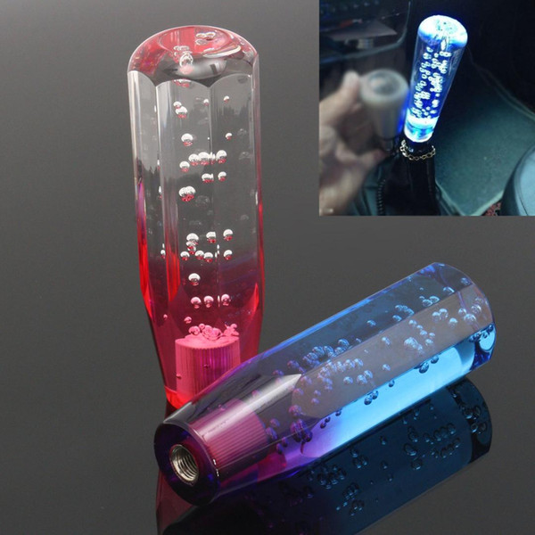 150mm Transparent Manual Diamond Crystal Bubble Styling Shift Gear Knob Universal shift knob and Two threaded adapter