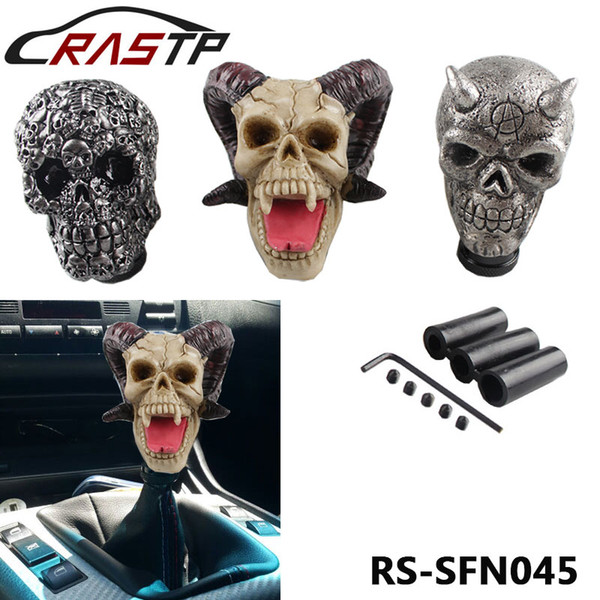 RASTP-Free Shipping Personalized Car Shift Knob Human Carved Skull Head Car Gear Stick Shifter Knob LS-SFN045