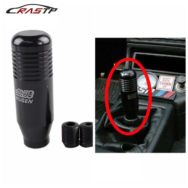 RASTP-Universal Free shipping Racing Car Parts JDM Aluminum 8.5cm Length Extended Mugen Gear Shift Knob Gear Shifter Black RS-SFN016