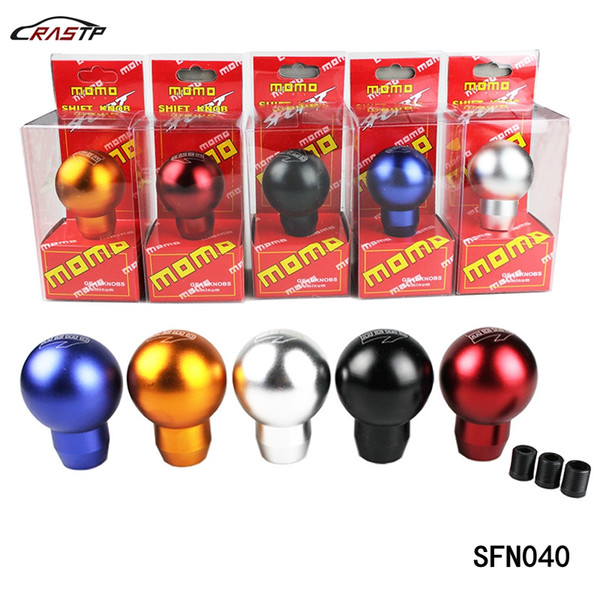 RASTP - MOMO Racing Manual Billet Aluminium Gear Shift Knob Ball Type Shifter Lever With Adapter RS-SFN040