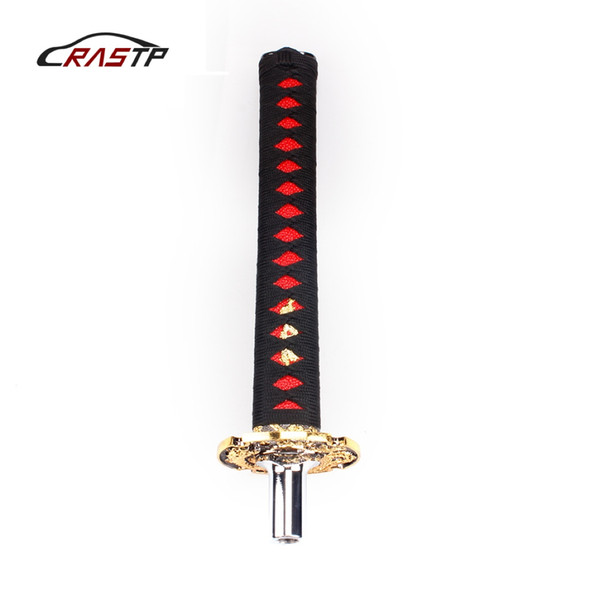 RASTP-Universal Samurai Sword Shift Knob Shifter 260mm Metal Weighted Sport Katana Shift Knob For Most Car Black RS-SFN026