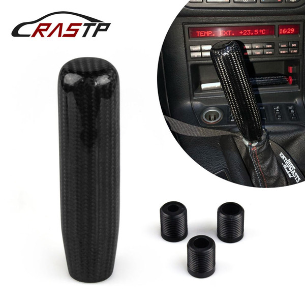 RASTP -Newest MUGEN Power Carbon Fiber Universal Gear Shift Knob With 3 Fittings Cool Racing Shift Gear Knob RS-SFN034