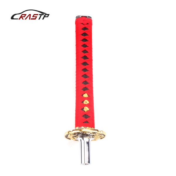 RASTP-Universal Racing Car Accessories Katana Shift Lever 260mm Chrome Samurai Sword Handle Gear Shift Knob for Honda Red RS-SFN026