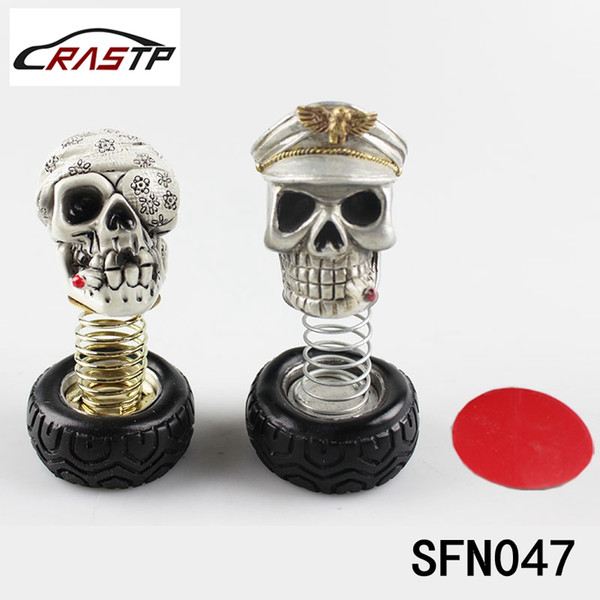 RASTP- Good Quality Car Instrument Console Skull Shape Shape Shake Head When Driving Ornaments Pendant LS-SFN047