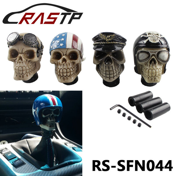 RASTP-Racing Gear Shift Knob Devil Head Knob Modified Resin Knob Soldier Skull With Hat And Glasses LS-SFN044