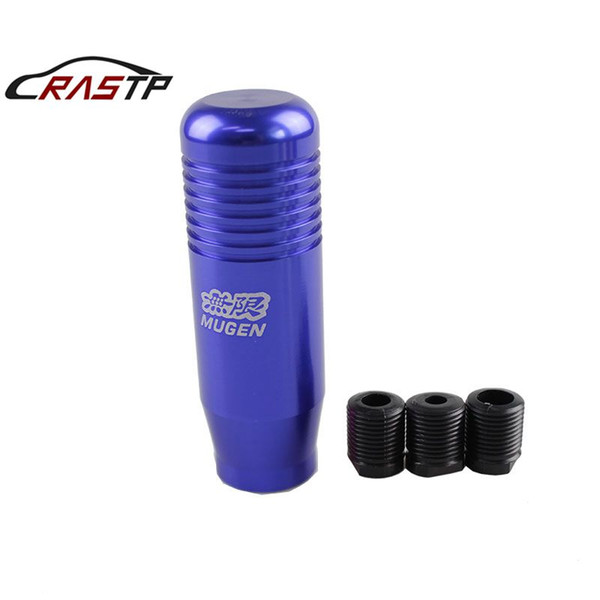 RASTP-Universal Racing Car Parts JDM Aluminum 8.5cm Length Extended Mugen Gear Shift Knob Gear Shifter Blue RS-SFN016