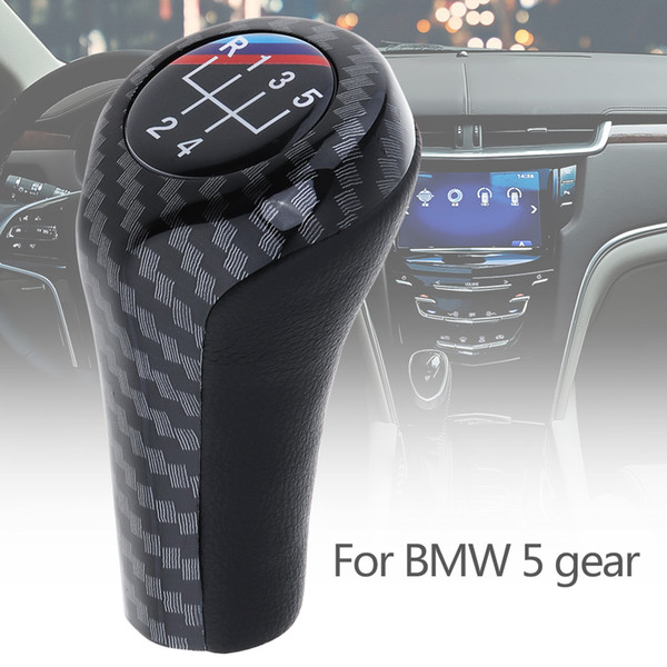 5 Speed ABS Plastic + Leather Carbon Fiber Car Manual Gear Shift Handball Knob for BMW 1 / 3 / 5 / 6 Series CIA_303