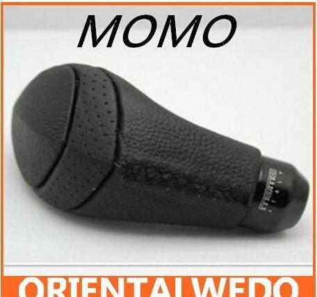 Manual Gear Black Leather MOMO Logo Shift Knob Fit Most of Cars universal TOP SALE