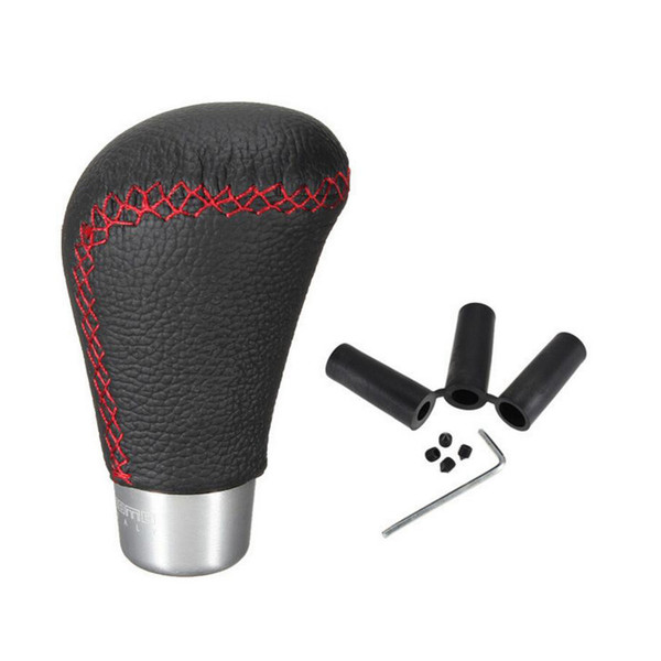 Car Gear Shift Knob Auto Truck Vehicle Leather Red Thread Manual Transmission MT Gear Shifter Knob for VW Ford Hyunda Kia Nissan